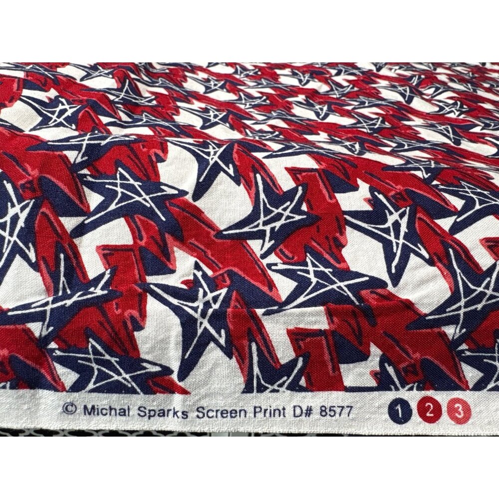 Patriotic Star Print Fabric 1/2 yard x 42" By Michal Sparks - Picture 3 of 4